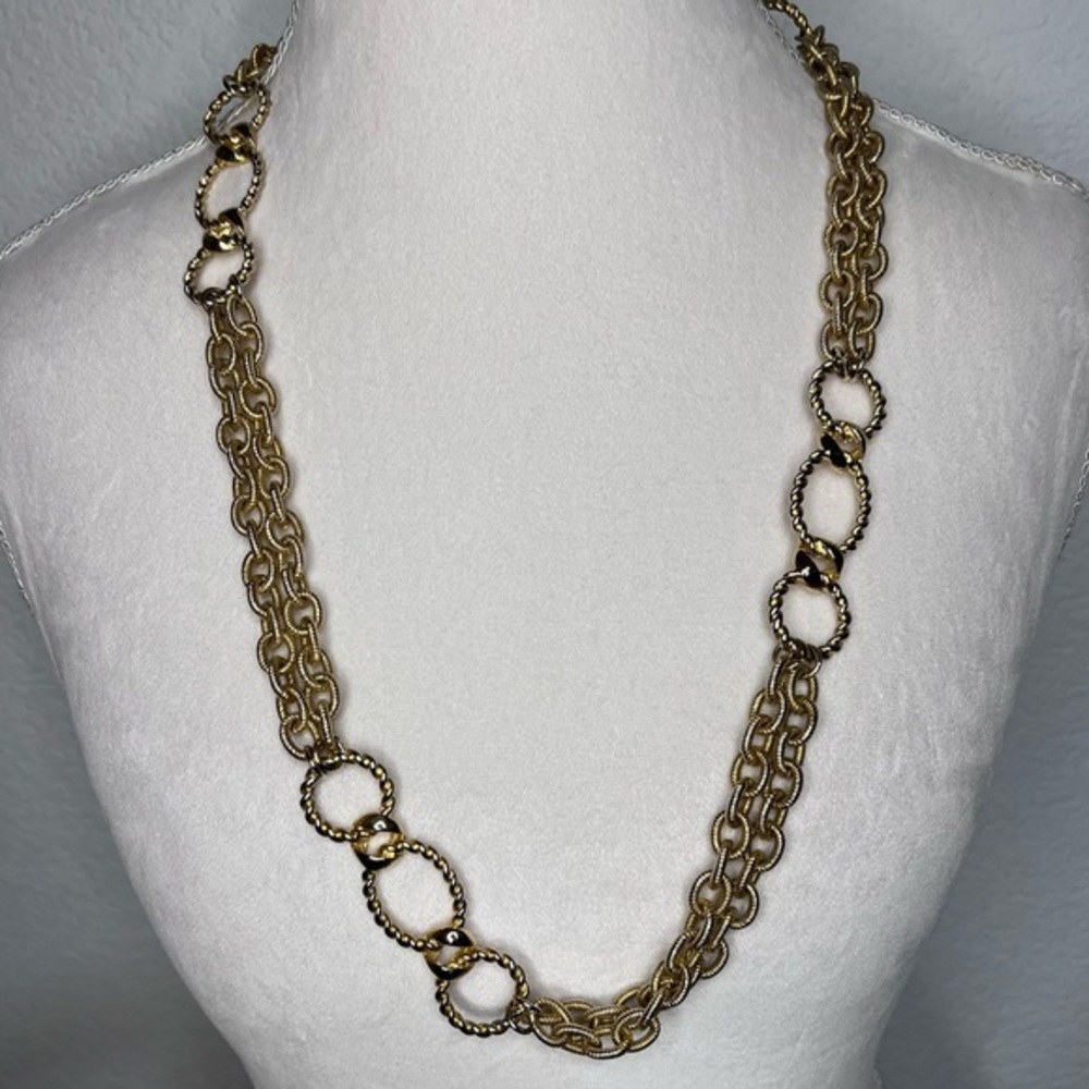 Vintage Retro Gold Triple Link Chain Belly Waist Belt Necklace Rave Festival